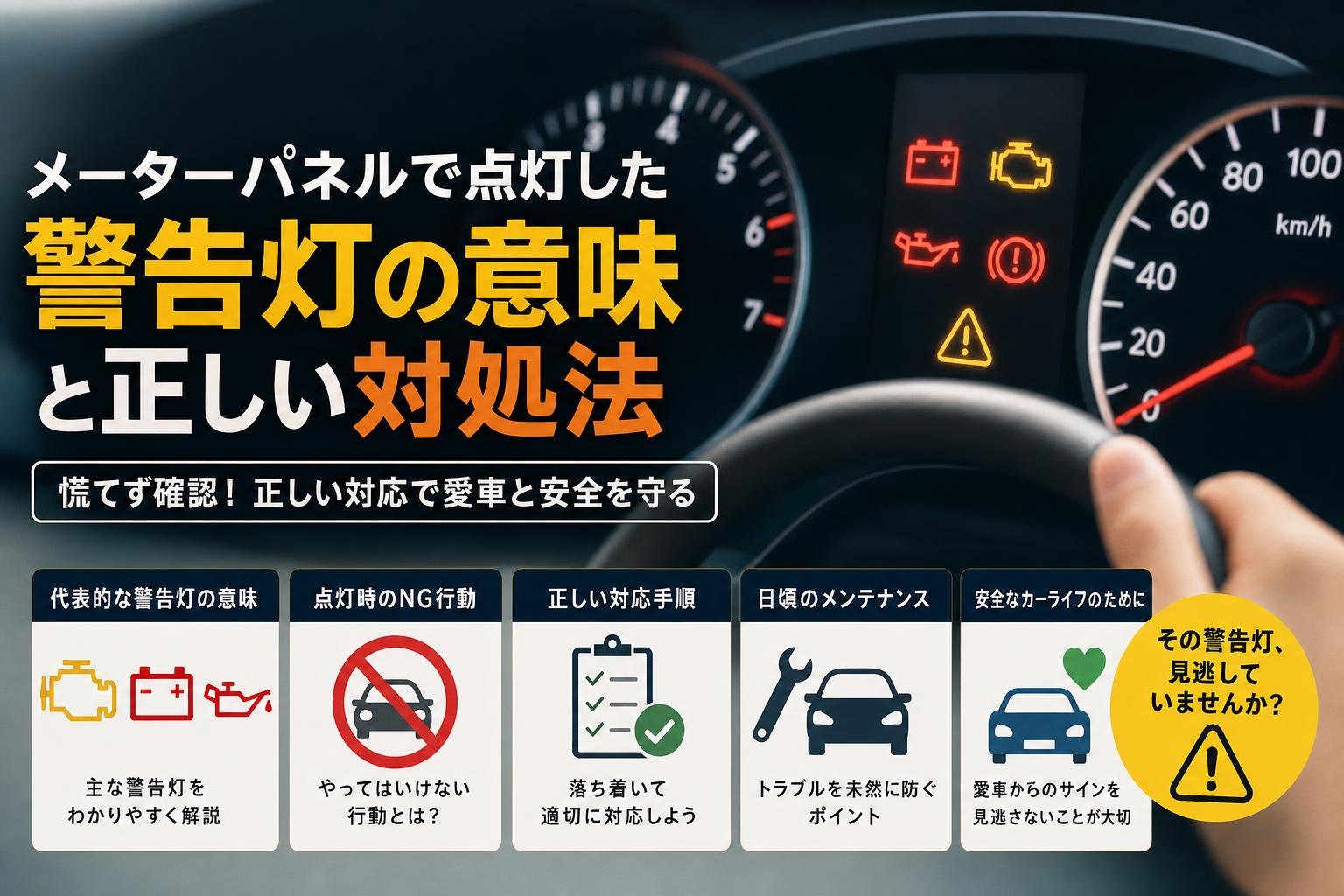 警告灯が点灯したらどうする？警告灯の種類と点灯時の対応方法