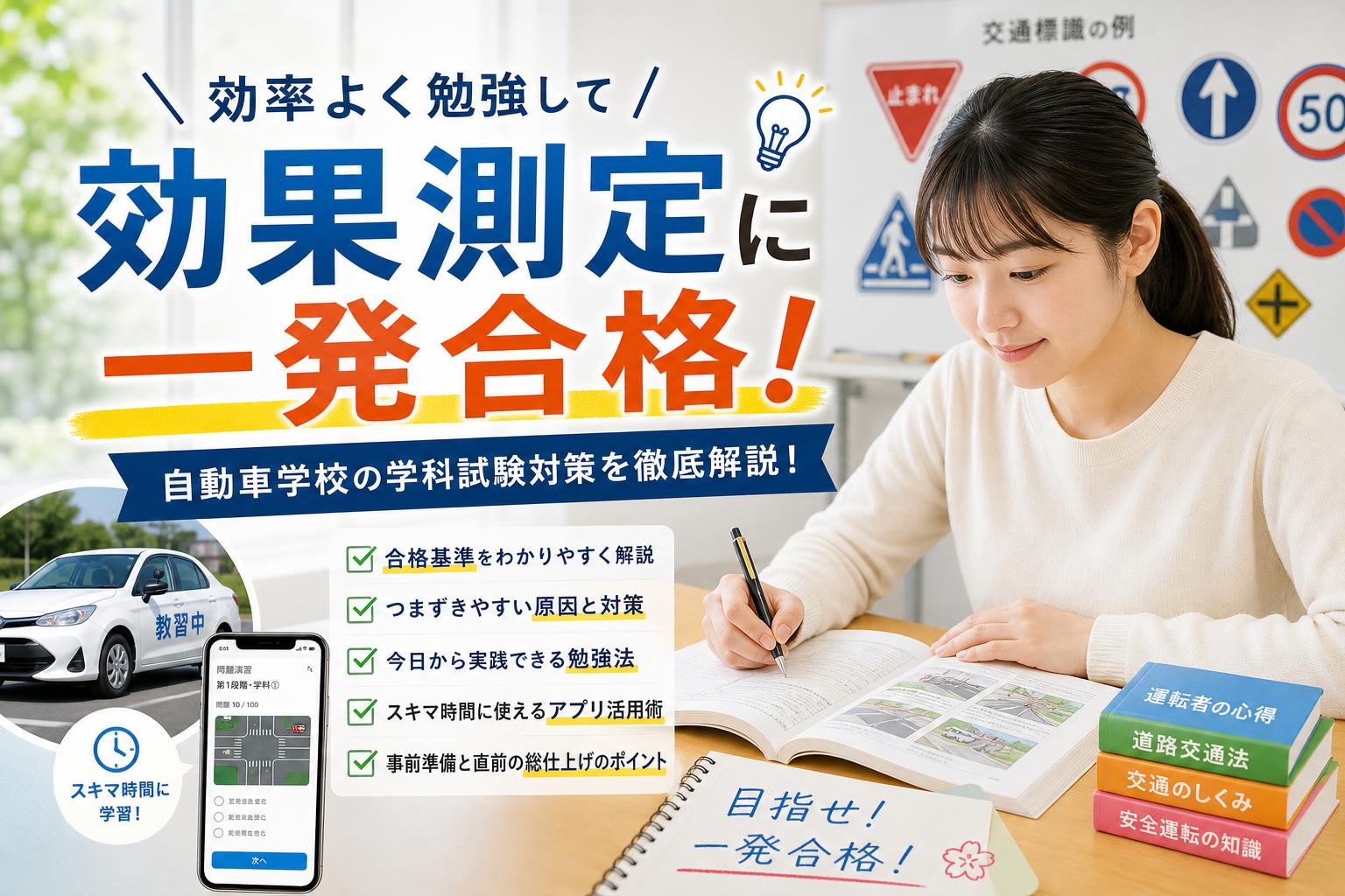 免許の効果測定対策まとめ！合格するための勉強法