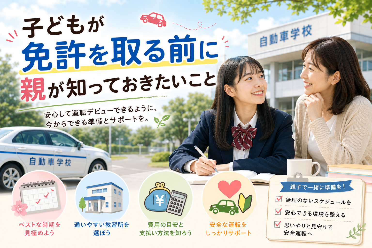 子どもが免許を取る前に親が知っておきたいこと